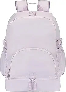 Bentgo 2-in-1 Adult Backpack & Insulated Lunch Bag  Lightweight, Water-Resistant Travel Backpack with 9 Compartments, Laptop Sleeve & Trolley Sleeve for Work & Everyday Use (Lavender)