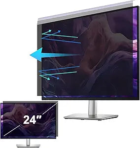Acrylic Hanging Computer Privacy Screen Filter 24 Inch, Removable Privacy Shield Compatible with 16:9 Widescreen Monitor, Anti-Glare, Anti Blue Light Privacy Screen Protector