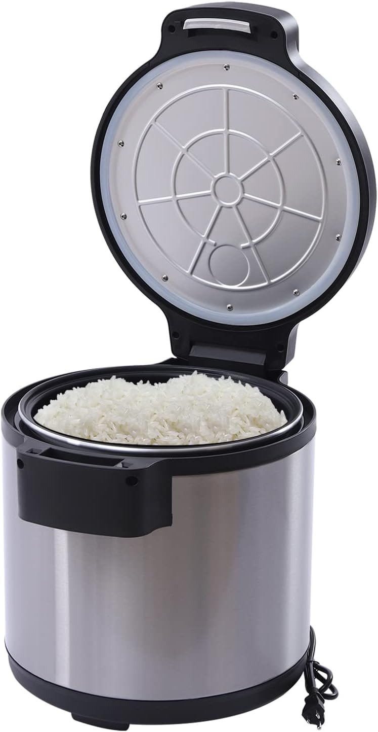 95-Cup 19L Rice Warmer Commercial Restaurant 110V 110W Electric Food Warmer with Warm Function only, Heavy Duty Rice Warmer with Stainless Steel Housing