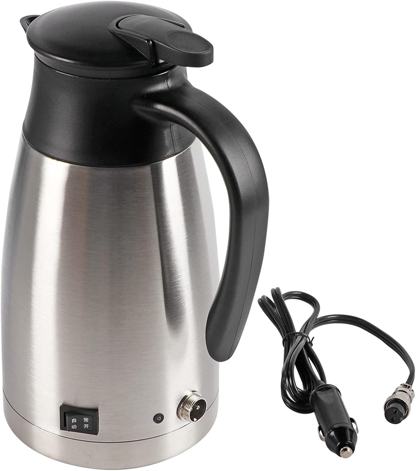 Travel Kettle 12v Car Electric Kettle, Stainless Steel Car Heating Cup, 1000ml Portable Travel Car Truck Kettle Water Heater Bottle for Tea Coffee Drinking
