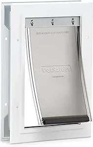 PetSafe Plastic Pet Door - Gives Your Pet Easy Outdoor Access - Durable Plastic Frame - Paintable White Frame to Match Home Decor - Snap-On Closing Panel for Safety - Simple DIY Installation - Large