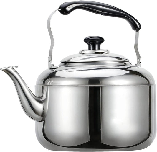 304 Stainless Steel Whistling Tea Kettle - Versatile Stovetop Teapot for Induction, Gas, Electric, and Halogen Stoves - 3.2L, 4.2L, 5.3L Options(5.3 Quart)