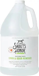 SKOUT'S HONOR Pet Stain and Odor Remover - Powerful Cleaner for Dog Urine, sweat, and other messes, Destroys and Removes Odor and Stain Molecules, Eco-Friendly Formula for Carpets and Home, 128oz