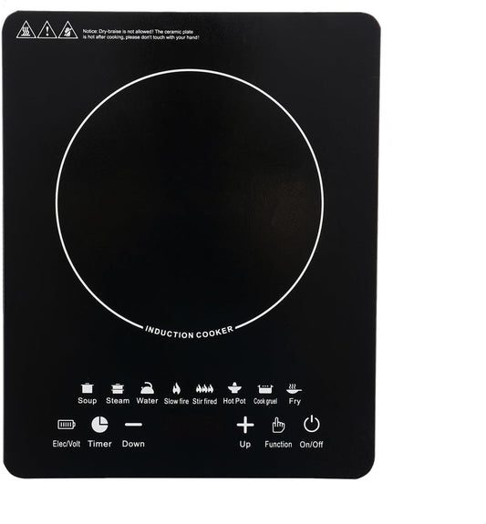 120-2200W Portable Induction Cooktop-8 Cooking Preset Programs, Power & Temp Adjustable, LCD Display, Auto Pot Detection & Auto Shut-off, Hot Plate Cooker with 3-Hour Timer, Countertop Burner