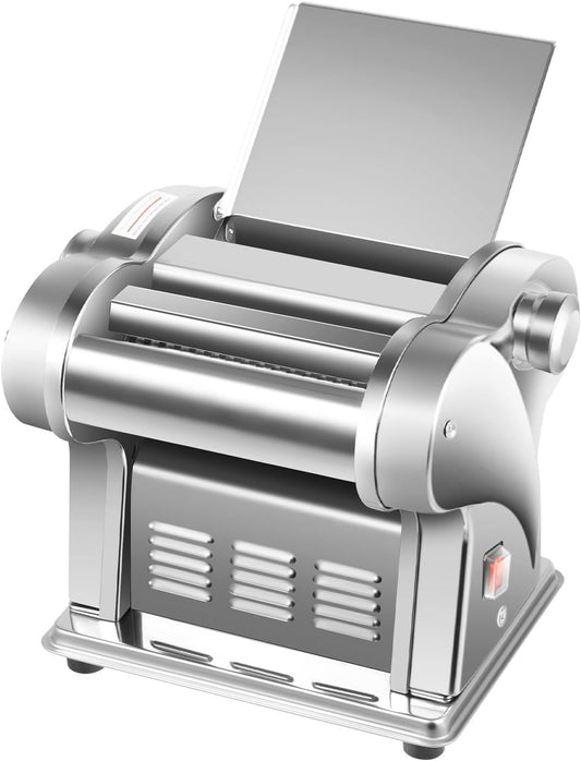 Commercial Electric Dough Sheeter - 135W Pasta Maker with 8 Adjustable Thickness for Noodles, Pastry, Dumpling Skins - Stainless Steel Dough Roller for Bakeries, Restaurants, Home Use