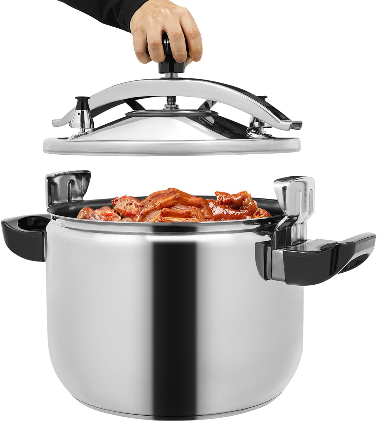 Liffshsy Pressure Cooker Pot Stainless Steel High-Pressure Canner, 27.47 Qt Stewing Pot Canning Machine with Automatic Pressure Limiting Valve Cookware for Electric\/Gas Stove (26L)