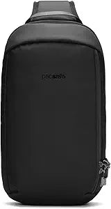 Pacsafe Vibe 325 10 Liter Anti Theft Sling Bag/Crossbody-Fits 13 inch Laptop Casual Daypack, Black, One Size