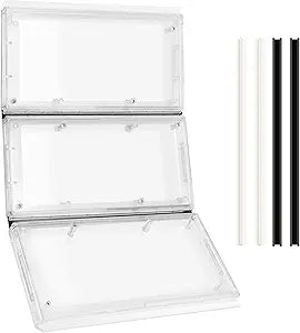 3-Panel Airseal Pet Door Replacement Flap,4 Durable Spare Rubber Strips,Compatible with Ideal Pet Product 10.25"x15.75" Extra Large Pet Door,Easy Installation