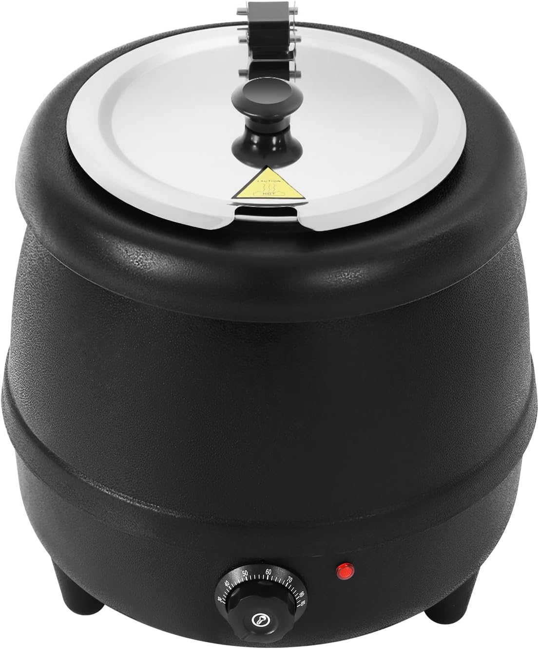 110V 400W Commercial Soup Warmers, 10.5-Quart Black Soup Kettle with Lid and Removable Stainless Steel Inset Pot, Electric Soup Kettle for Restaurants and Families