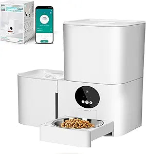 Upgraded Automatic Pet Feeder & Waterer, WiFi-Enabled Feeder Supports 2.4GHz & 5GHz, All-in-One Food and Water Dispenser with Remote Care for Every Meal
