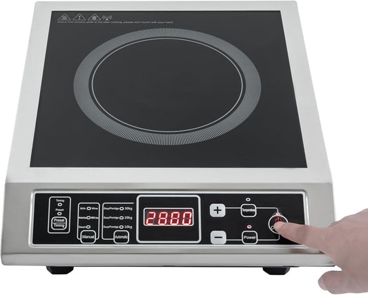 2000W Electric Induction Cooker with Digital Sensor, Commercial Induction Cooktop with 8 Temp Levels, 4.1ft Countertop induction Burner, Auto-Shut-Off