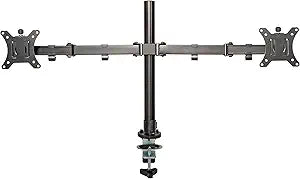 Elevon Dual Monitor Stand for 13-32 inch Computer Screens, Full Adjustable Two Screen Computer Monitor Arm, VESA Mount with C-Clamp/Grommet Base