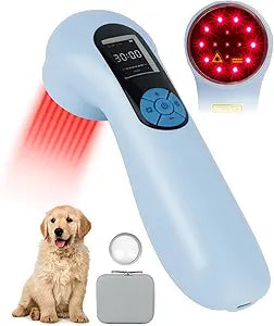 LLLT Cold Laser Therapy Device with Protective Magnetic Cover, 5 * 808nm & 10 * 650nm Human/Vet Handheld Infrared Red Light Therapy, Pet Dogs Treatment Device for Muscle Pain Relief & Improve Healing