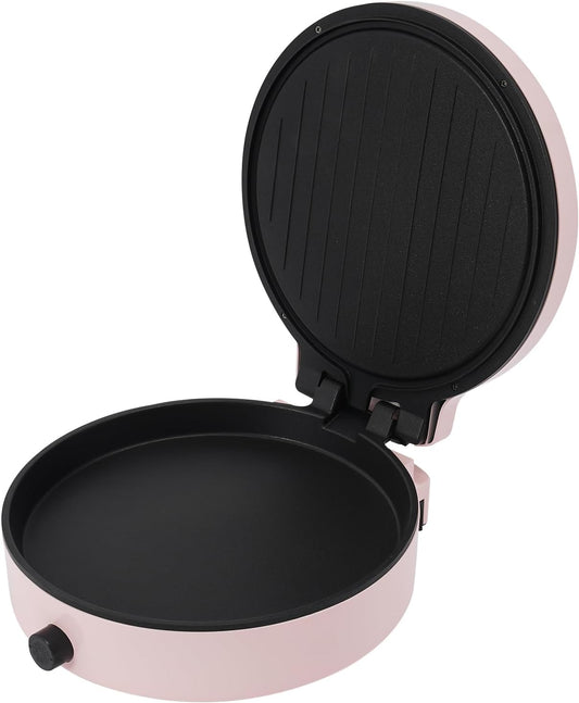 Electric Pancake Maker 1400 W 12.6" Countertop Round Pancake Griddle Mini Pie Maker with Adjustable Temp for Breakfast, Lunch, Dinner (Pink)
