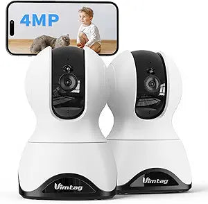 VIMTAG 5G Indoor Security Camera, 4MP Pet Camera with Speaker for Dog/Cat, 360Â° View Baby Monitor with Phone App, Home/Room/Nanny, Dual-Band WiFi, Motion Tracking, 2-Way Audio, Cloud & SD Card Storage