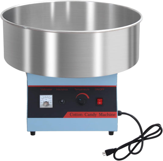 Electric Cotton Candy Machine 1000W Commercial Floss Maker W\/Stainless Steel Bowl, Perfect for Home, Carnival, Kids Birthday, Family Party, Without Cover (Blue-1)\u2026
