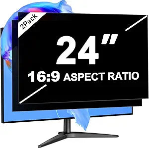 24 Inch Computer Privacy Screen Filter, Removable Universal Computer Monitor Privacy Filters 16:9 Aspect Ratio (W*H:531mm*298mm), Anti-Spy Anti-Scratch Anti-Glare Protector for Widescreen Monitors