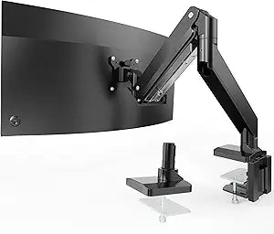 Heavy Duty Monitor Arm for Ultrawide Screens up to 49 inch and 39.6lbs, Premium Aluminum Single Desk Mount Stand with Gas Spring, VESA 75x75/100x100