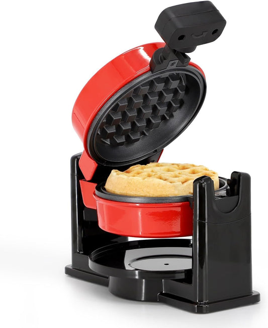 Flip Belgian Waffle Maker with Non-Stick Plates, 5-Inch Compact Electric Waffle Iron