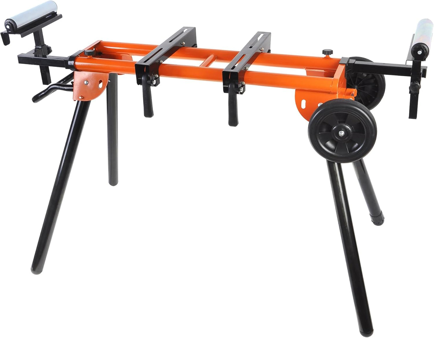 Miter Saw Stand with Pedestal Roller, Stainless Steel Portable Work Support Stand for Workshop Tools, 500 Lb Max Table Saw Stand Miter Saw Table, Folding Table Saw