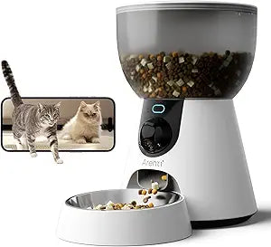 ARENTI Automatic Cat Feeder with Camera, 4L Auto Cat Food Dispenser for Cats, Smart WiFi Pet Feeder with App, 2K HD Two-Way Audio Meal Call, Dual Power, Color Night Vision, 2.4GHz/5GHz & Bluetooth