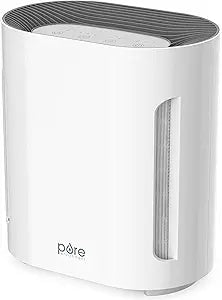 Pure Enrichment PureZone Air Purifier for Bedroom & Living Room, 4-Stage Filtration & UV-C Light, H13 HEPA Filter Helps Remove Bacteria, Pet Hair Dander, Allergens, Germs, Smoke, Dust (White)