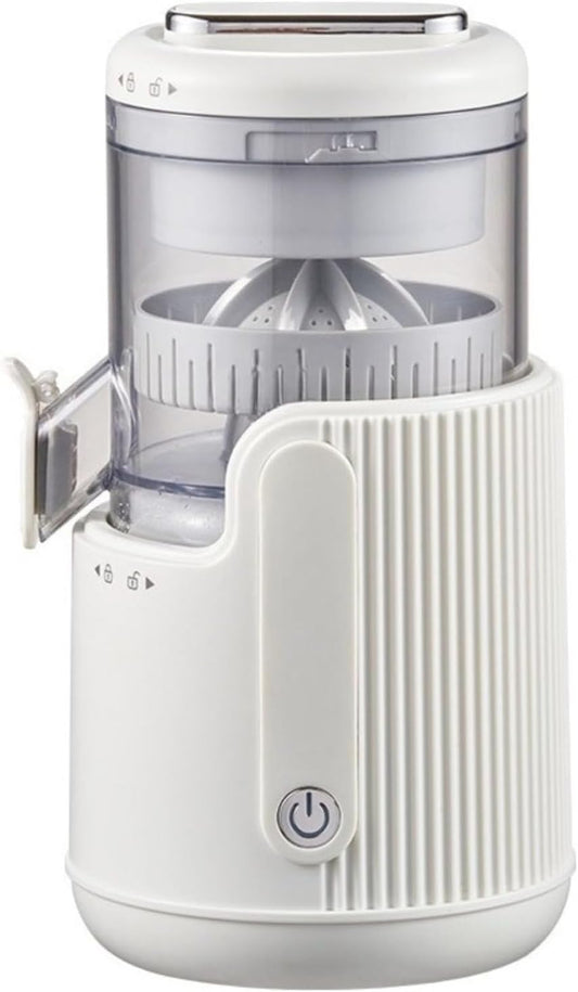 USB Rechargeable Citrus Juicer, Portable & Hands-Free for Fresh Orange Lemon Juice, Easy Clean Mini Electric Juicer Machine for Small Kitchen, Office, Camping and Travel (WHITE)