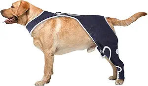 Large Dog Rear Leg Sleeve to Stop Licking, Washable Resistant Pet Prevent Licking Wound Surgery Suit, Biting Dog Leg Protection Sleeve for Labrador, Rear Left Leg, L