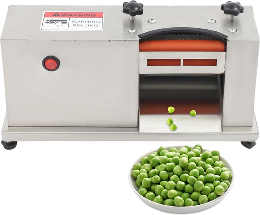 Electric Sheller Machine, 100-240V Semi Automatic Bean Pea Sheller, 22lbs Stainless Steel Commercial Pea Shelling Machine, 22lbs/H 100RPM Efficient Bean Peeling Machine for Hotel Restaurant Kitchen