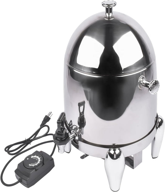 3 Gal Beverage Dispenser for Hot & Cold Drinks, Hot Beverage Dispenser Electric for Parties with Ice Container and Stand, Stainless Steel Drink Dispensers for Juice Lemonade Coffee