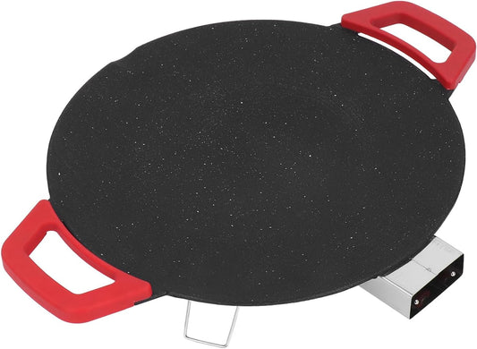 Pomya Electric Griddle with Nonstick Cooking Plate for Pancakes, Burgers, Eggs, Korean BBQ Smokeless Electric Tabletop Grill Pan for Home, Campaing Indoor Outdoor, 30cm Round (US Plug