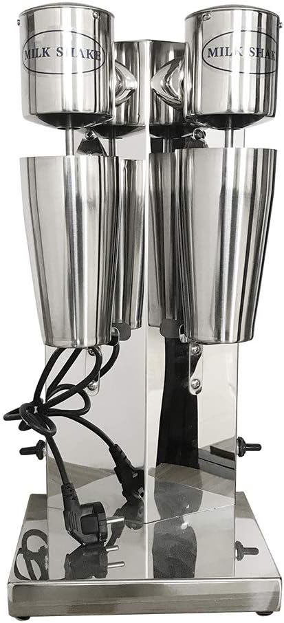 Electric Milkshake Mixer Maker,Double Head Milk Shaker Drink Malt Mixer Stainless Milk Frozen Smoothie Soft Ice Cream Maker Blender Commercial Stand Mixers 180W+180W