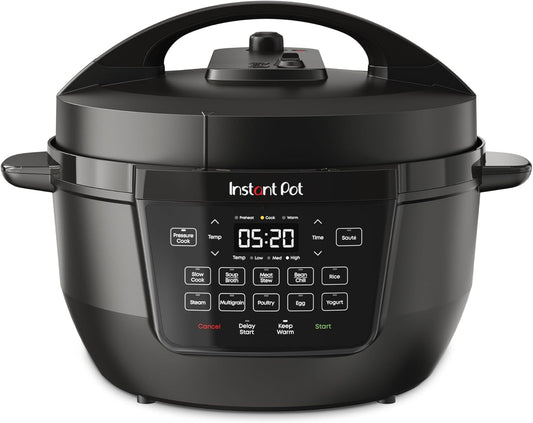 Instant Pot 7.5QT RIO Wide, 7-in-1 Electric Multi-Cooker, Pressure Cooker, Slow Cook, Rice, Steamer, Saut , Yogurt & Warmer, Wide Base, Large Searing Base, WhisperQuiet Steam Release
