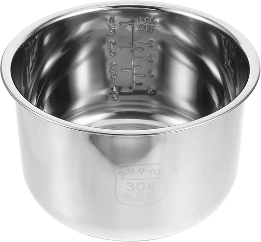 Toyvian Sturdy Stainless Steel Liner Rice Cooker Inner Pot Replacement for Electric Cooker Accessory