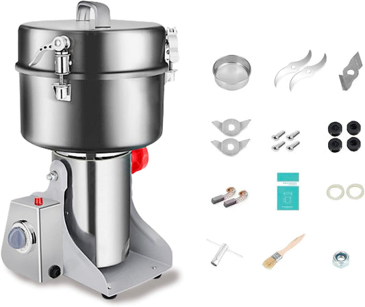 ExGizmo Swing Grain Mill 2500g,Electric Grain Grinder,Stainless Steel Grain Mill Grinder 4500W,High-speed Spice Herb Grinders Commercial Superfine Machine Dry Cereals Pulverizer 110V