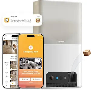 Petcube Bites 2 Lite Interactive WiFi Pet Monitoring Camera with Phone App and Treat Dispenser, 1080p HD Video, Night Vision, Two-Way Audio, Sound and Motion Alerts, Cat and Dog Monitor