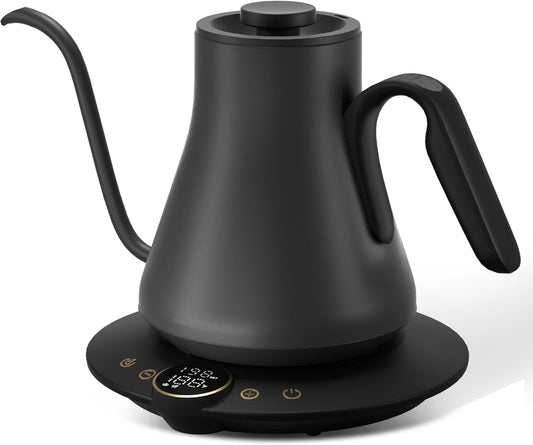 Cocinare FLOW B9 Gooseneck Electric Kettle, Precise Temperature Control for Pour-Over Coffee & Tea Brewing, Stainless Steel Interior, Rapid Heating for Boiling Water 0.9L (Matte Black)