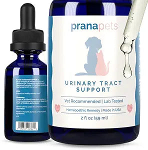 PranaPets Urinary Tract Support Liquid Supplement for Pets | Dog & Cat Urinary Supplement | Natural Bladder Support for Dogs & Cats