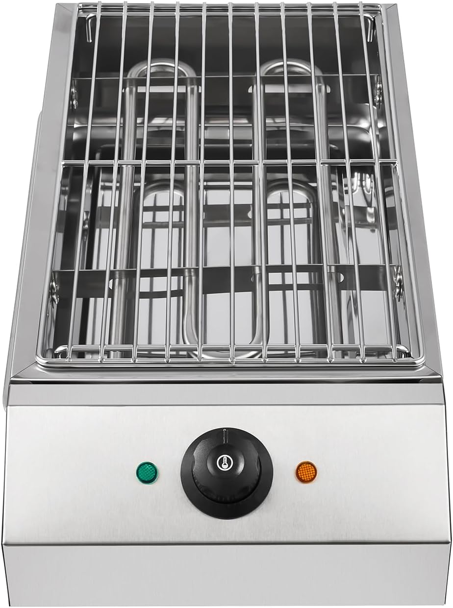 1800W Countertop Electric BBQ Grill Commercial and Home use Stainless Steel Barbecue Griddle Smokeless Portable Cooking Oven for Indoor Outdoor Picnic 122° F to 572°F for Burgers, Fish, Steak