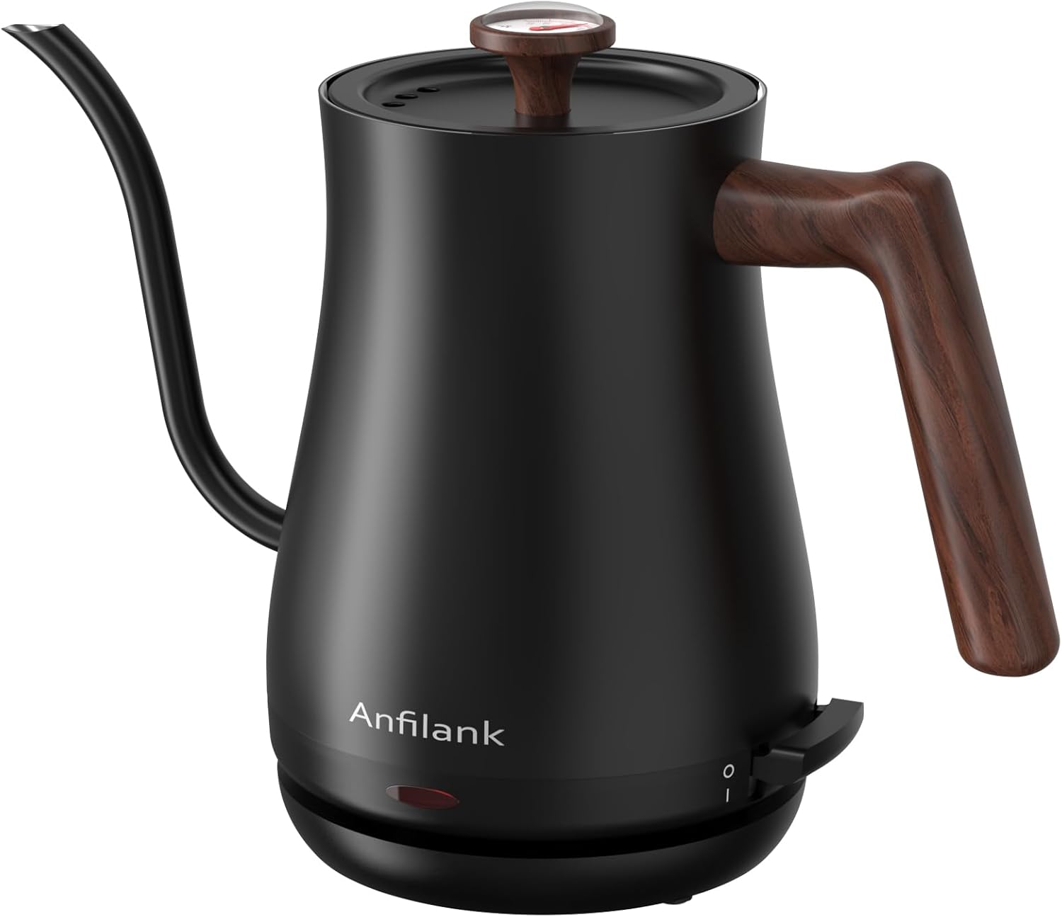 Gooseneck Electric Kettle with Thermometer, 0.8L Small Electric Tea Kettle, 1200W Fast Heat, Precision Pour for Coffee & Tea, Auto Shut Off & Dry Boil Protection, Stainless Steel