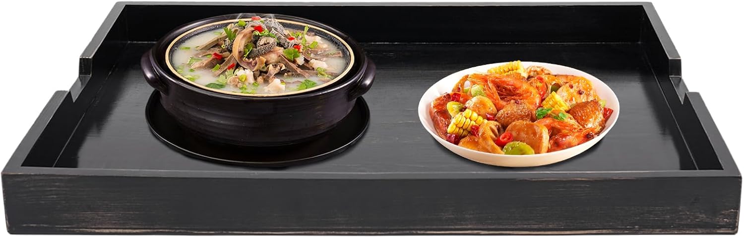 Noodle Board Stove Covers, 30 x 22 Inch Kitchen Tray Stove Top Cover, Pine Wood Counter Space Top Cover for Placing on Gas Hobs, Electric Hobs, Ovens and Kitchen Sinks (Ebony Color)