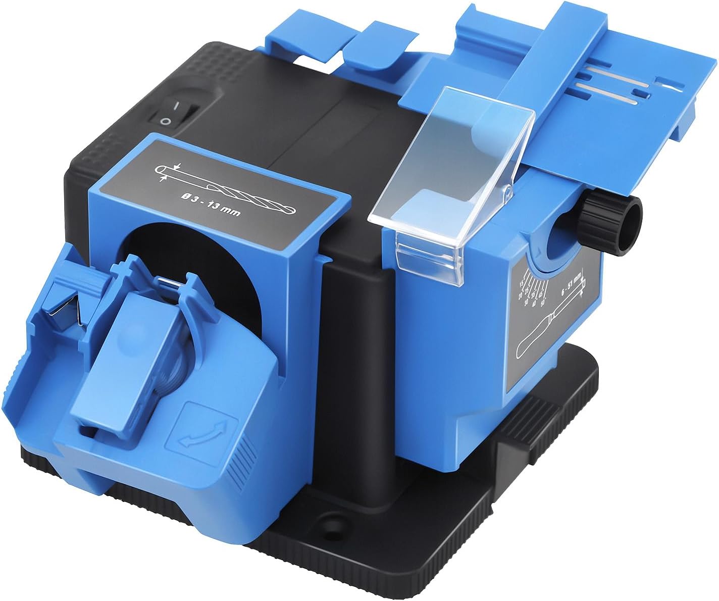 96W 110V Electric Drill Bit Sharpener, Multifunctional Electric Cutte Knife Chisel Scissor Sharpener Household Electric Sharpening Machine Kitchen Knife Sharpener for Home, Restaurant, Blue