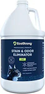 Eco Strong Cat Stain And Odor Remover| Enzyme Urine Odor Neutralizer - Stain Remover for Carpet, Litter Boxes, Bedding, and Laundry [Citrus Scent Gallon Value Size]