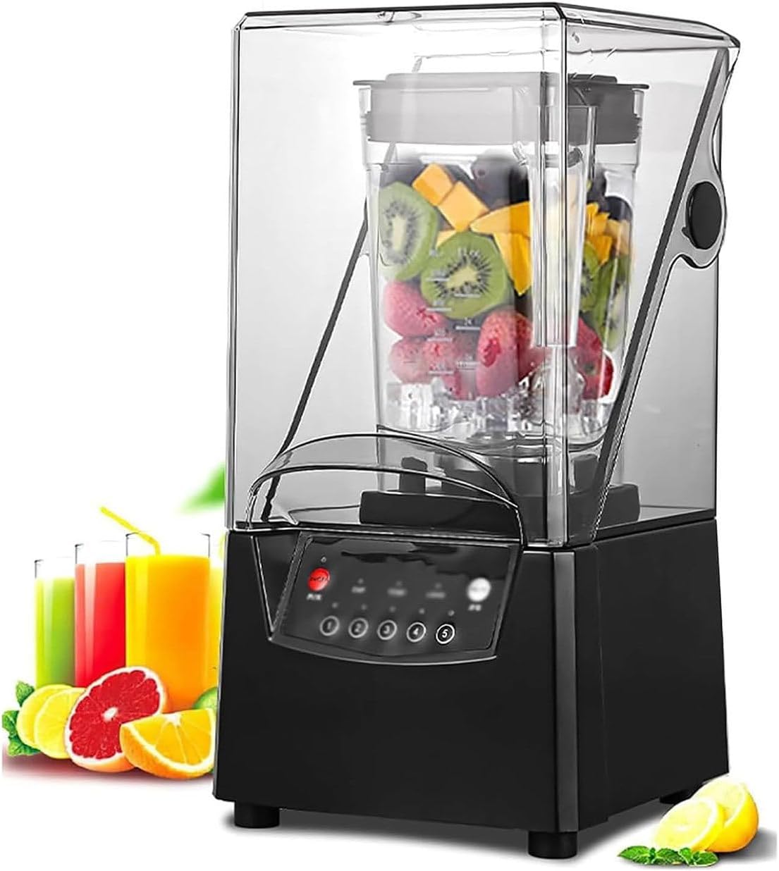 Commercial Blender Smoothie Maker, 1800W Electric Stand Mixer with 6 Sharp Blades, 17000rpm RPM High-Speed Jug Blender for Milkshake, Smoothie, Crushed Ice