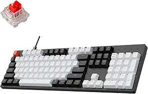 Keychron C2 Full Size 104 Keys Wired Mechanical Gaming Keyboard for Mac Layout with Gateron G Pro Red Switch/White LED Backlight/Double Shot ABS Keycaps/USB C Computer Keyboard for Windows Laptop