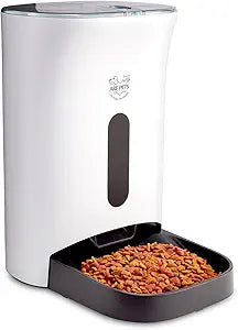 Arf Pets Automatic Pet Feeder Food Dispenser for Dogs, Cats & Small Animals â€“ Features Distribution Alarms, Portion Control & Voice Recording â€“ Timer Programmable Up to 4 Meals a Day