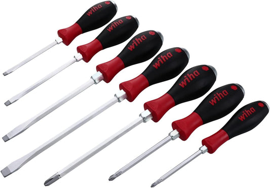 Wiha 53097 Screwdriver Set, Slotted and Phillips, Extra Heavy Duty, 7 Piece