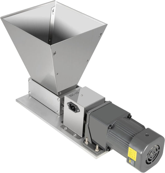 Pellet Mill, 60W Electric Oat Roller Machine, Stainless Steel Homebrew Malt Crusher Mill w/4 Hopper for Rice, Corn, Wheat,etc, Speed: 75rpm