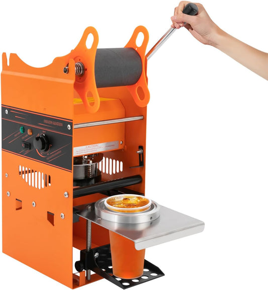 Manual Cup Sealing Machine Electric Cup Sealer for Boba Milk Tea Cup Sealer for 90mm\/95mm Cup Diameter Plastic and Paper Cup