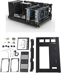 DIY Gaming Computer Case Rack - ATX Open Chassis, Supports ITX Motherboards, Powerful Cooling Steel Plate, SSD Accessories